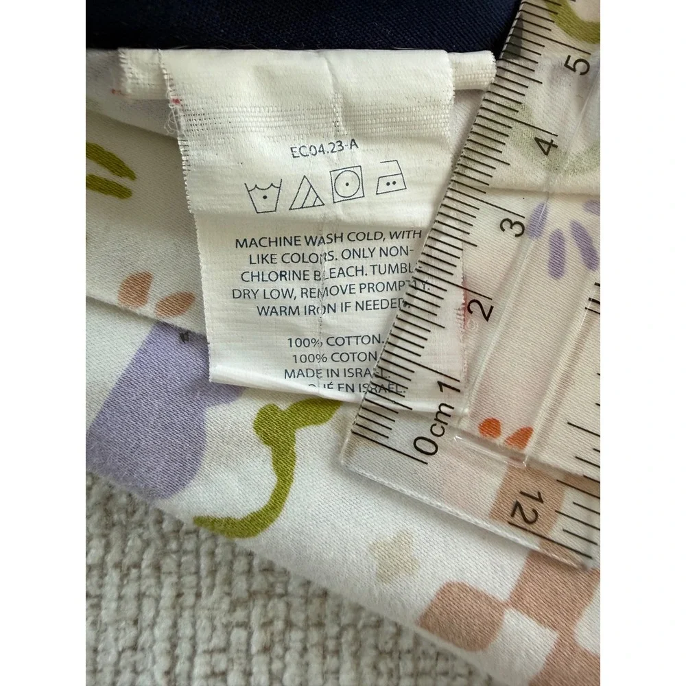 Brooklinen Garden Patchwork Queen Flat Sheet Classic Percale Scallop Floral Pink